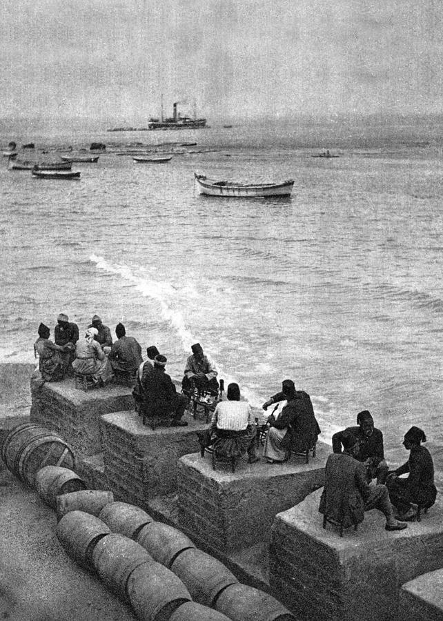 Cafe on the Sea Shore Jaffa 1925 Photograph by Munir Alawi