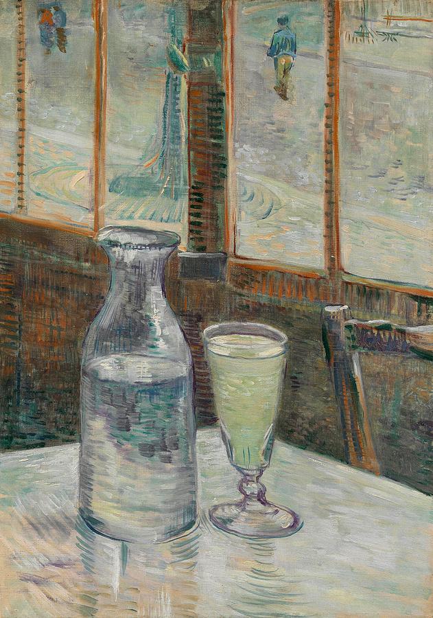 Cafe Table with Absinthe. Painting by Vincent van Gogh -1853-1890-