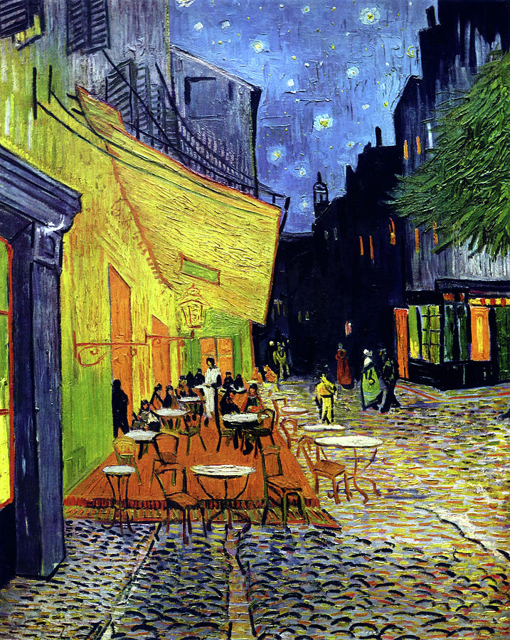 Cafe Terrace at Night Painting by Pavel Polyansky - Fine Art America