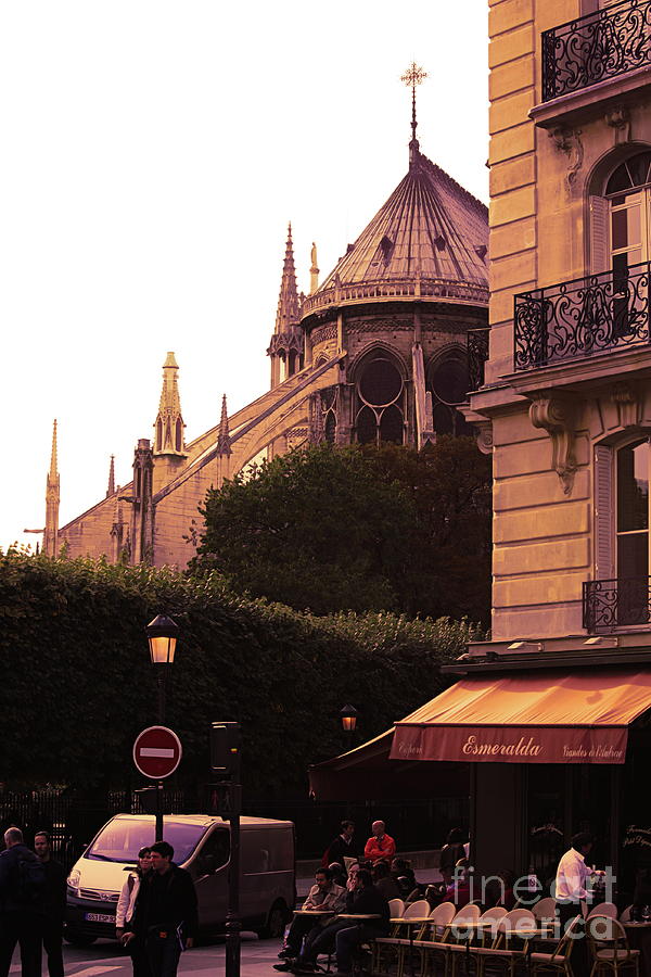 Cafe View Notre Dame Paris by Chuck Kuhn Cafe View Notre Dame Paris by Chuck Kuhn