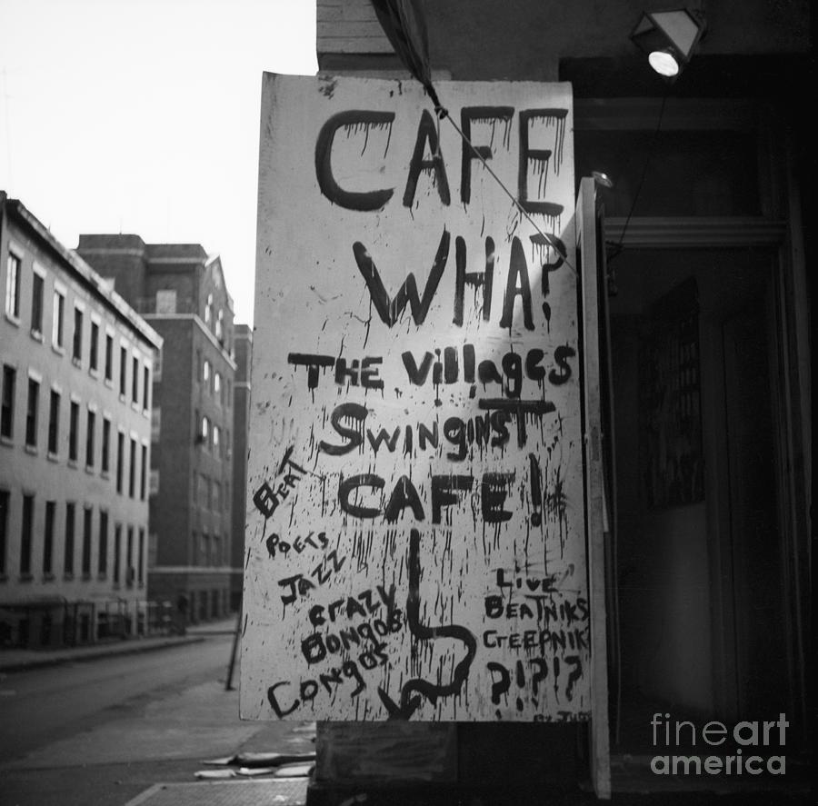 Cafe Wha Sign In Greenwich Village Photograph by Bettmann