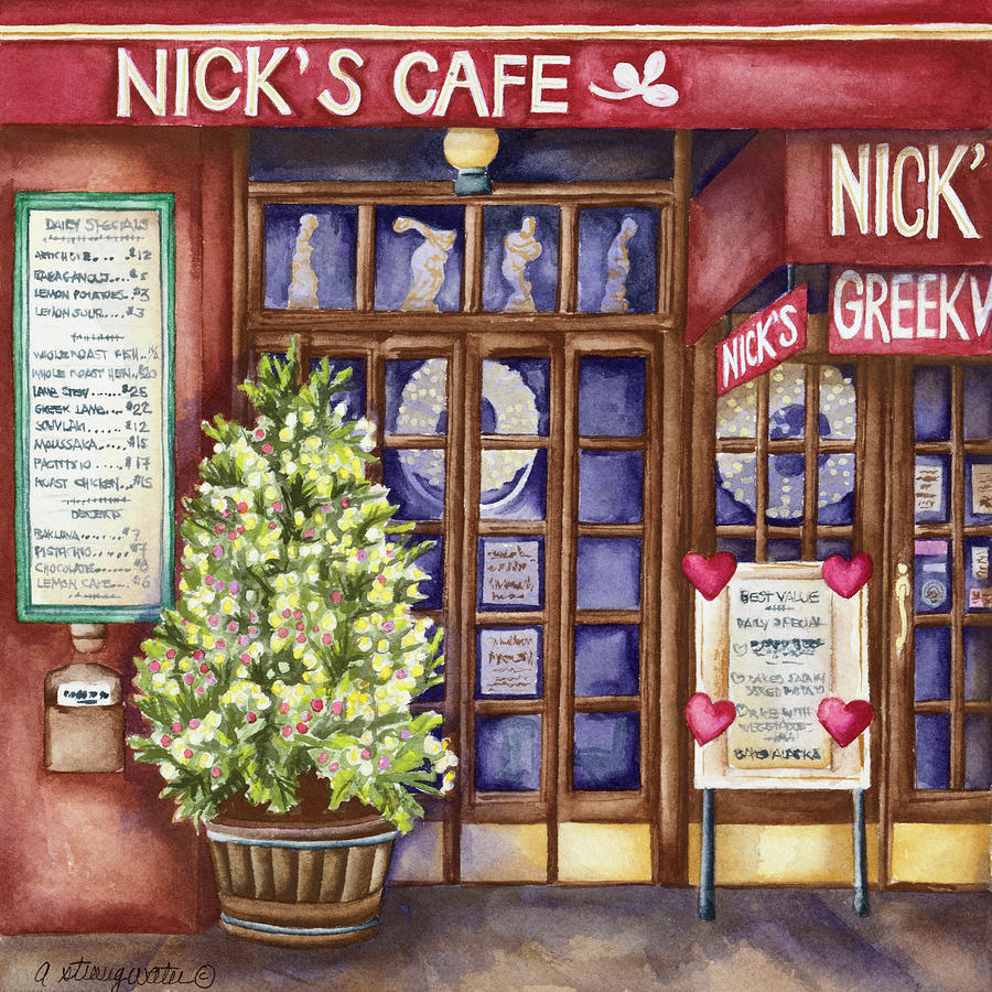 Cafes Nicks Painting by Andrea Strongwater - Fine Art America