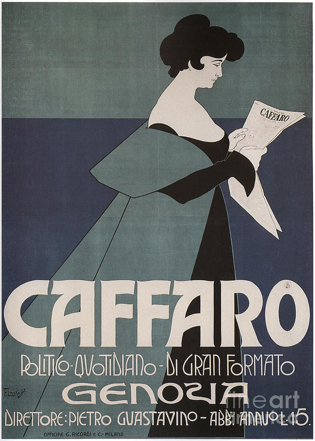 Caffaro Genoa Newspaper, 1901 Drawing by Heritage Images