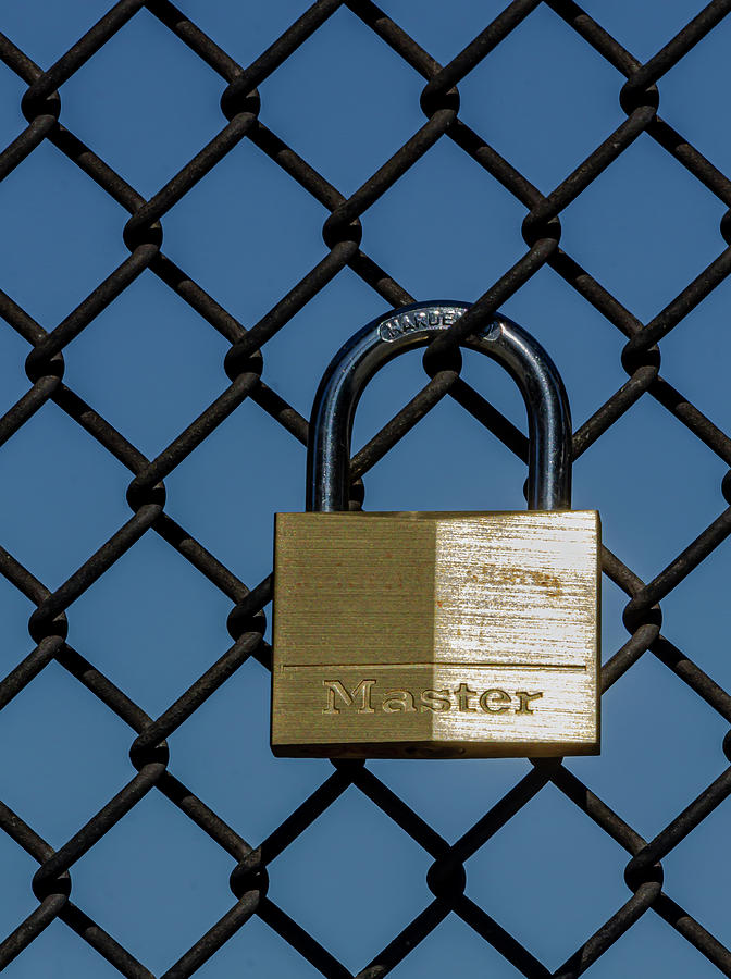 Chain Link Fence and Padlock Photograph by Robert Ullmann