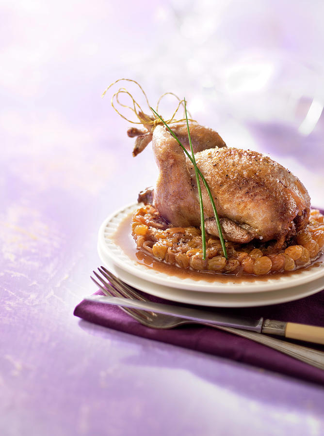 Caille Rotie Au Porto Et Aux Raisins Secs Quail Roasted With Port And ...