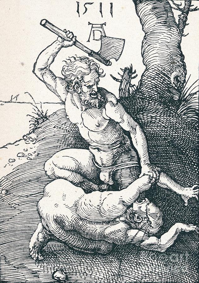 Cain Slaying Abel, 1511 1906. Artist Drawing by Print Collector