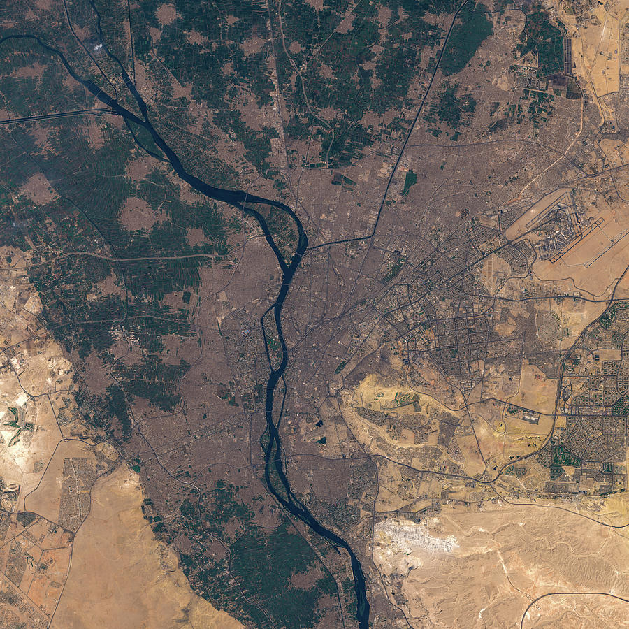 Nature Digital Art - Cairo from space by Christian Pauschert