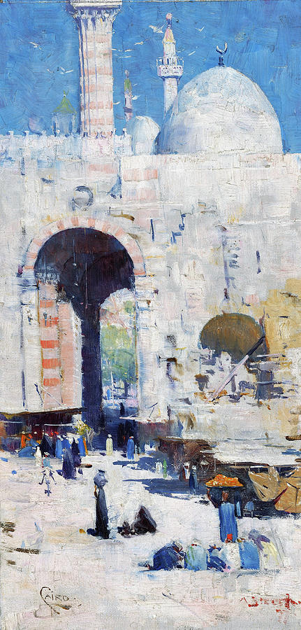 Arthur Streeton Painting - Cairo Street, Or Mosque, Sultan Hassan - Digital Remastered Edition by Arthur Streeton Arthur Streeton Painting - Cairo Street, Or Mosque, Sultan Hassan - Digital Remastered Edition by Arthur Streeton