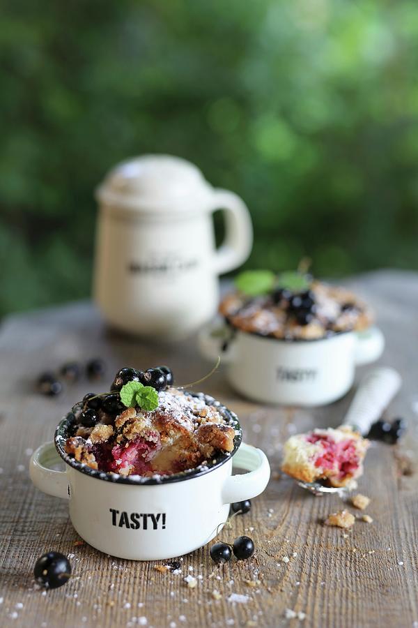 Cake With Black Currant Baked In A Pot Photograph by Dorota Ryniewicz