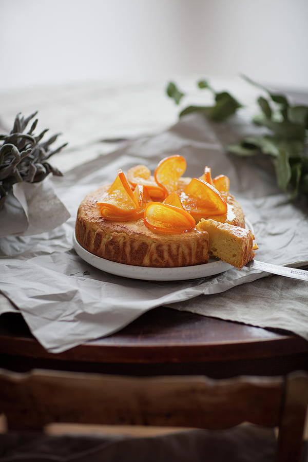 Cake With Candied Orange Slices Photograph by Giedre Barauskiene