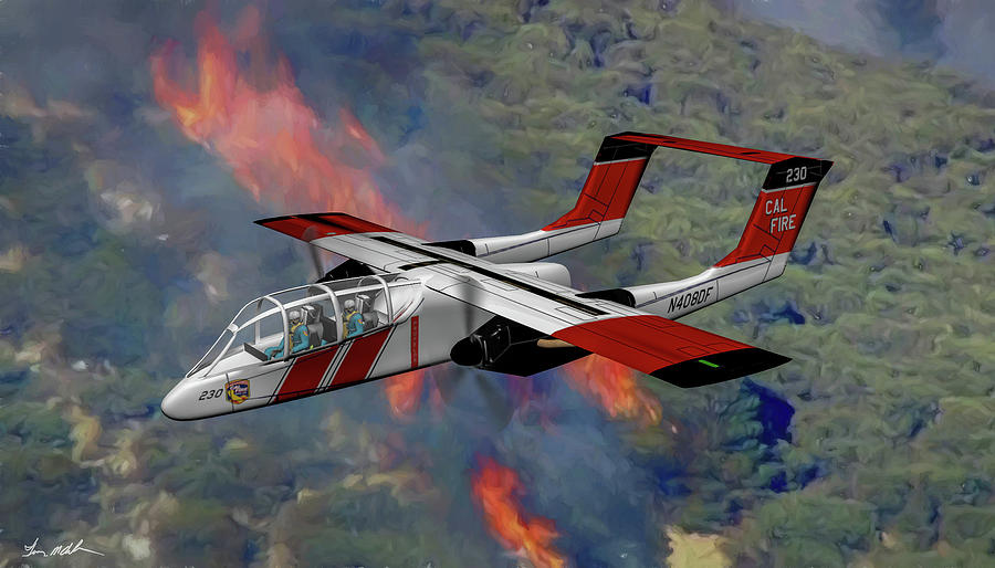 CAL-FIRE Bronco - Oil Digital Art by Tommy Anderson