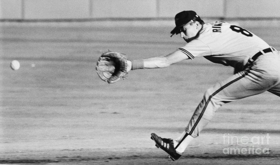 Texas Rangers Photograph - Cal Ripken Jr. Reaching For Ground Ball by Bettmann