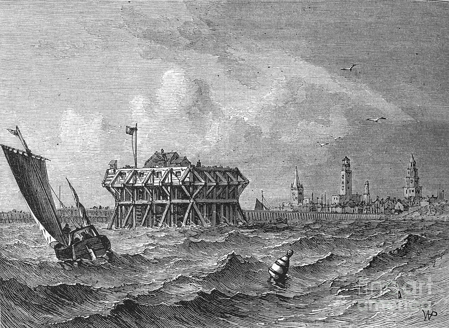 Calais From The Sea Drawing by Print Collector