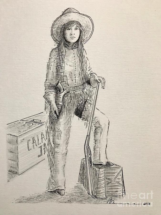 Calamity Jane Drawing by Barbara Chase