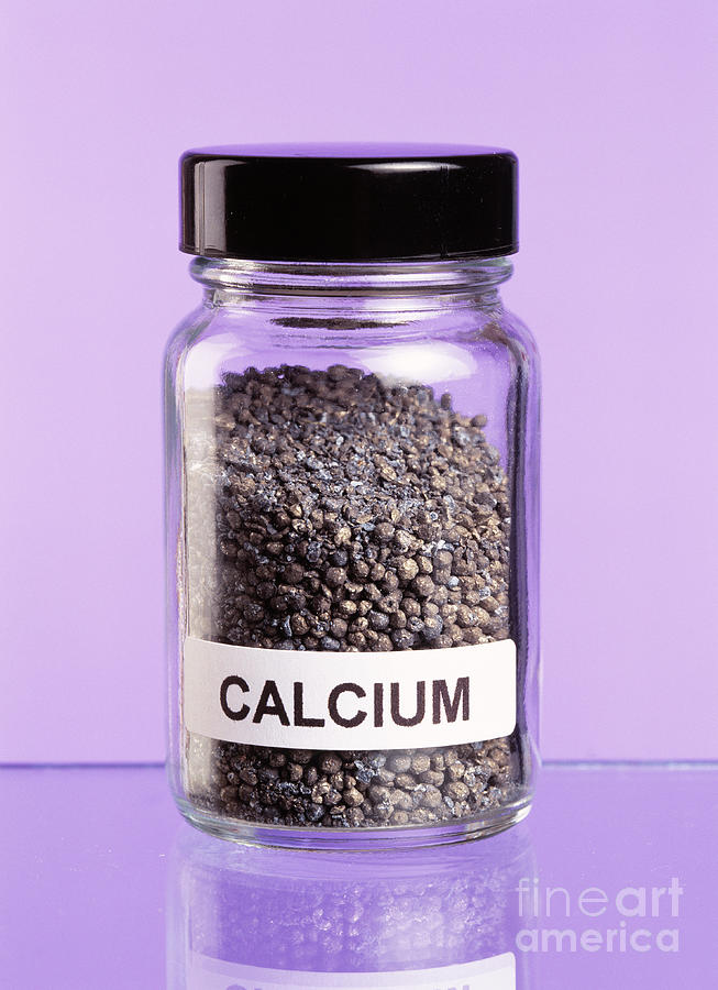 Jar Photograph - Calcium by Martyn F. Chillmaid/science Photo Library