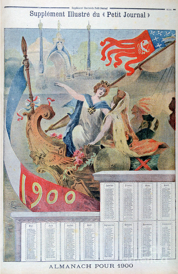 Calendar For 1900 Drawing by Print Collector
