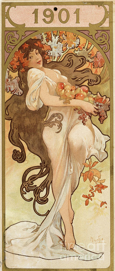 Calendar For The Year 1901 Drawing by Heritage Images