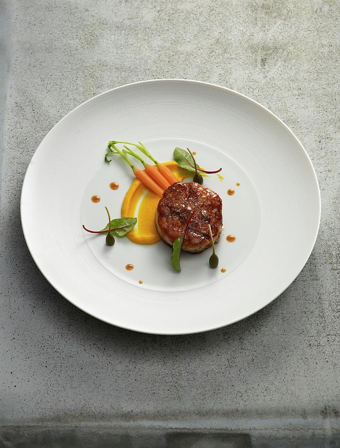 Calfs Sweetbreads With Carrot Pure And Turmeric Photograph by Atelier Mai 98