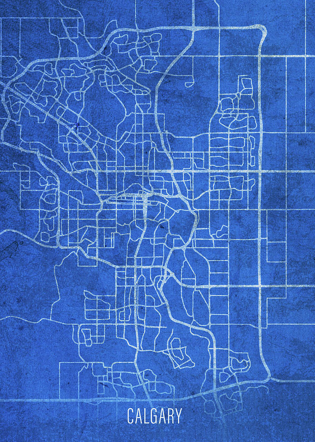 Calgary Canada City Street Map Blueprints Mixed Media By Design Turnpike   Calgary Canada City Street Map Blueprints Design Turnpike 