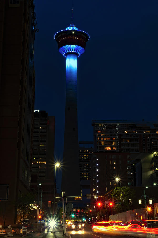 Calgary Tower at Night Photograph by Catherine Reading