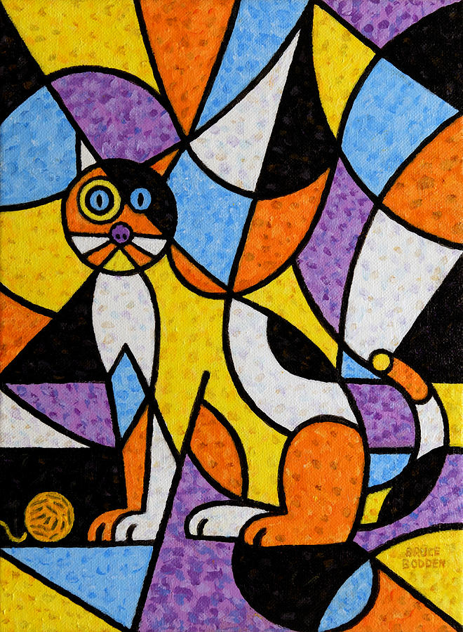 Abstract Painting - Calico Kitty by Bruce Bodden