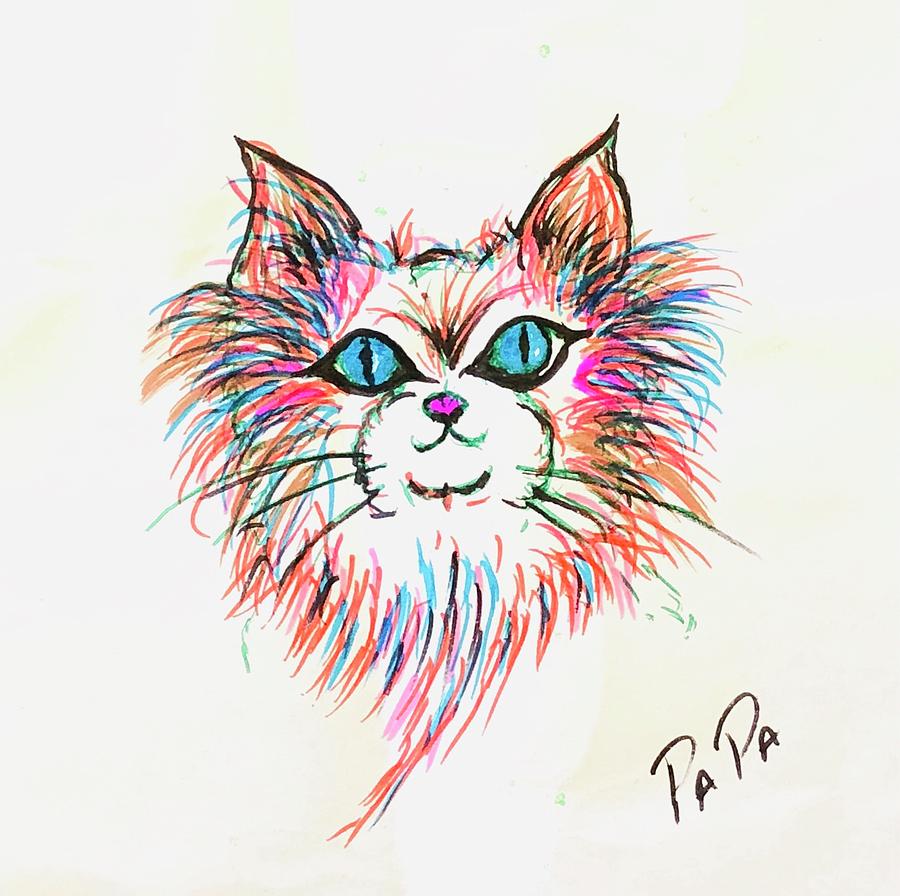 Calico Rainbow Cat Drawing by Aaron Wages Fine Art America