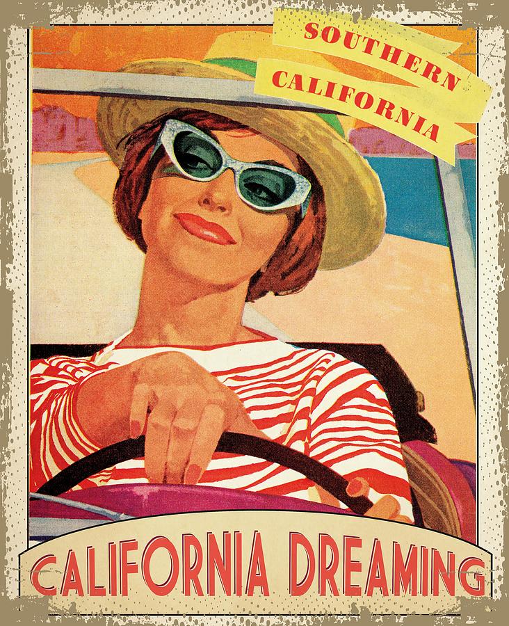 California Dreaming Travel Poster Drawing by Unknown