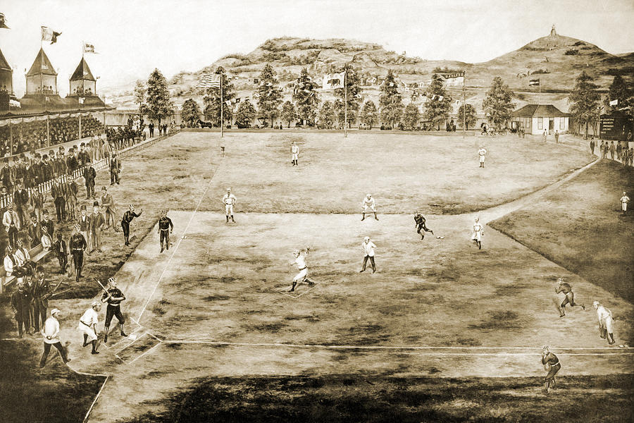 California league Baseball grounds Painting by Britton & Rey