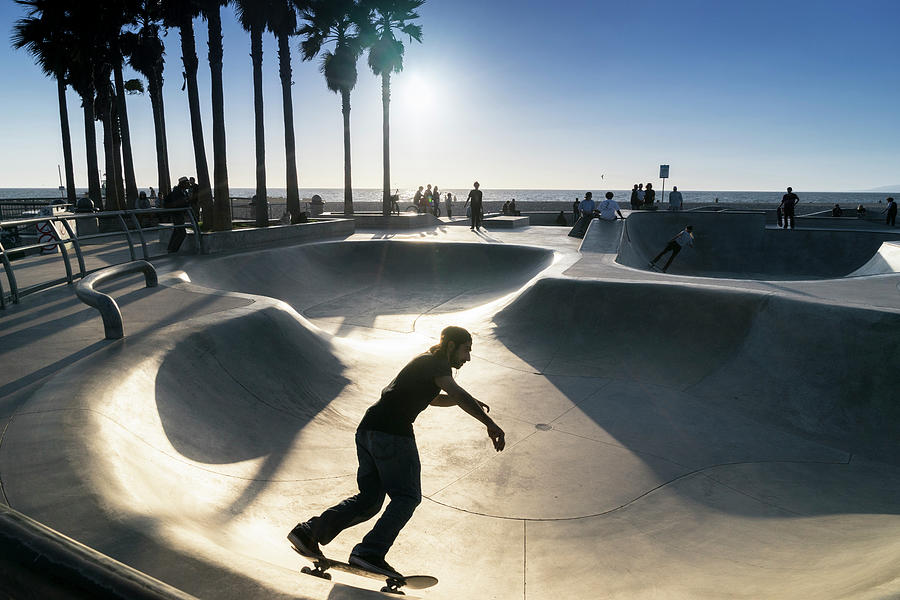 California, Los Angeles, Venice Beach, Venice Beach, Skateboard Park Digital Art by Giovanni Simeone