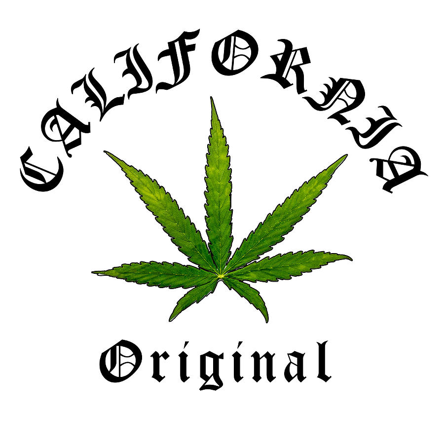 California Green Cannabis Pot Leaf, California Original, California Streetwear BL Digital Art by Kathy Anselmo