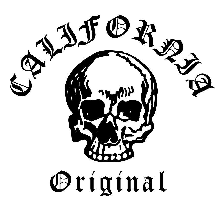 California Hardcore Skull, California Original,  California Streetwear BL Digital Art by Kathy Anselmo