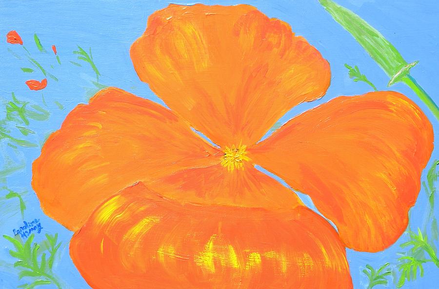 California Poppy Painting by Caroline Henry