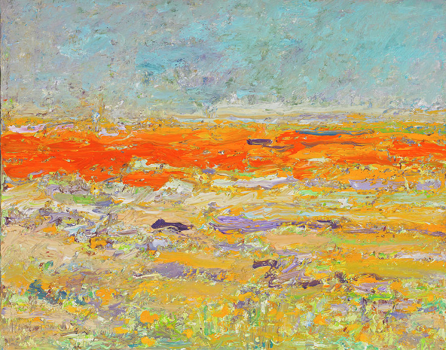 California Poppy Field Painting by Tom Pittard