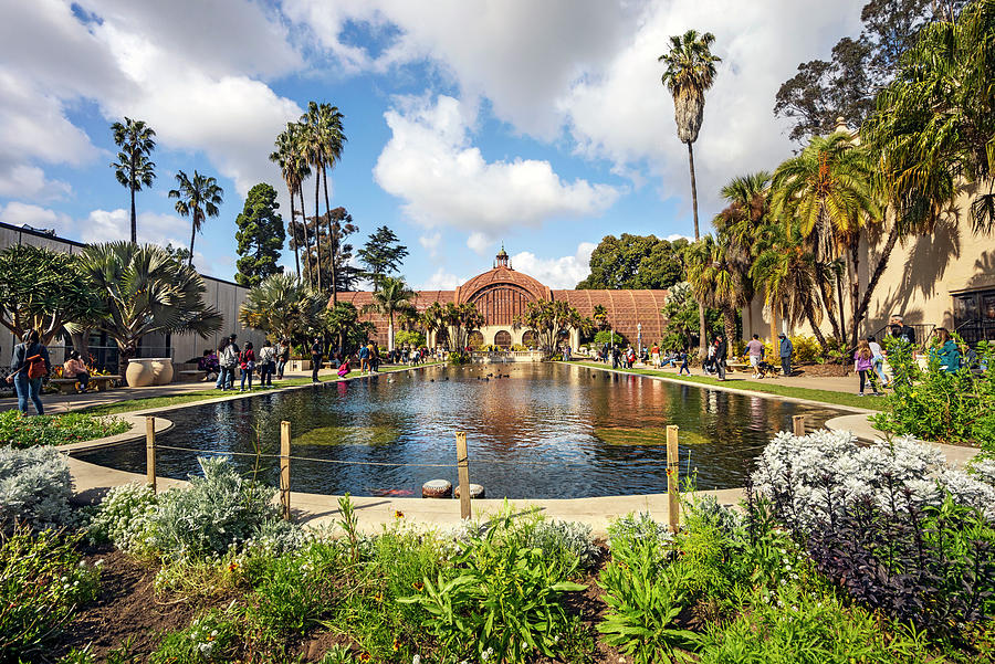 California, San Diego, Balboa Park, Botanical Building And Lily Pond ...