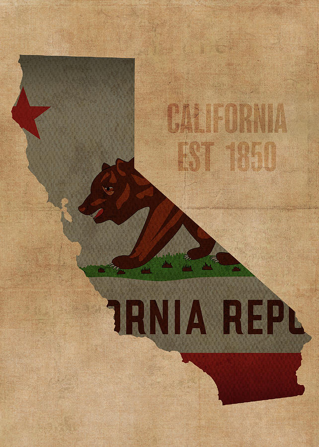 california-state-flag-map-founded-date-mixed-media-by-design-turnpike