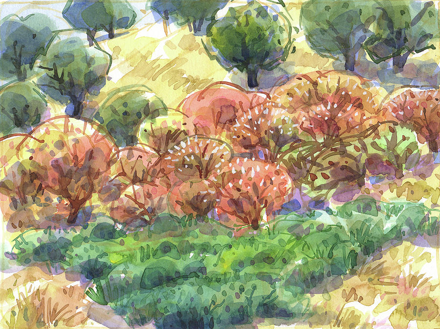 Buckeye Trees in June Painting by Judith Kunzle