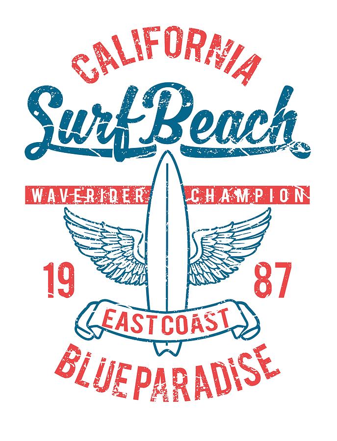 California Surf Digital Art by Long Shot