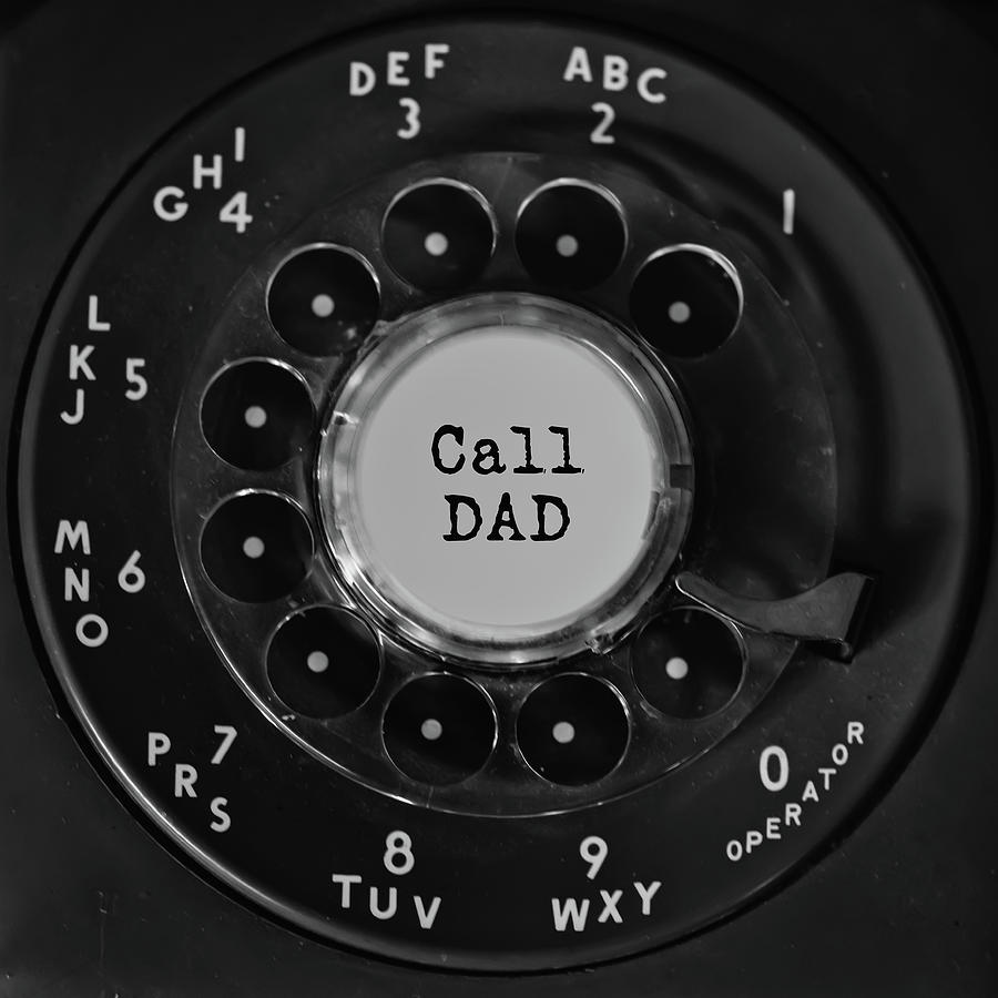 Call DAD Vintage Phone Dial Square  Photograph by Terry DeLuco