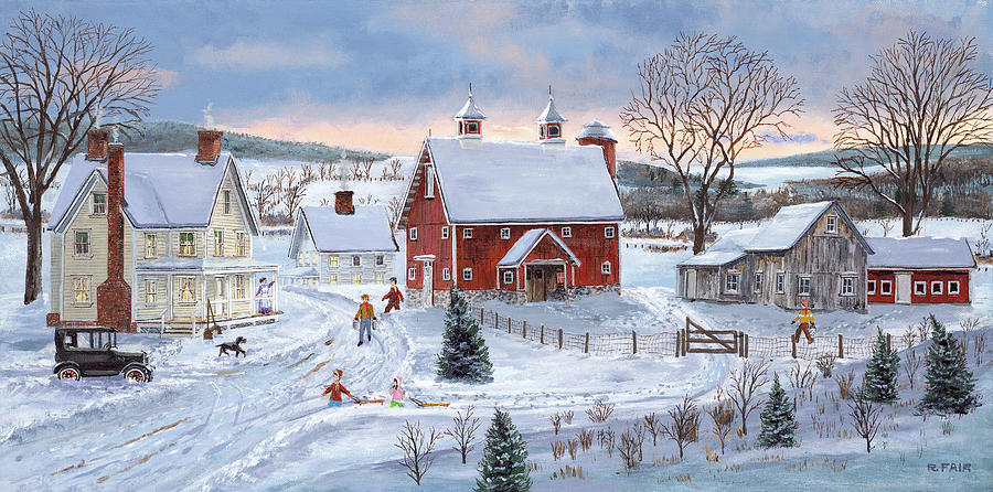 Winter Painting - Call To Dinner by Bob Fair