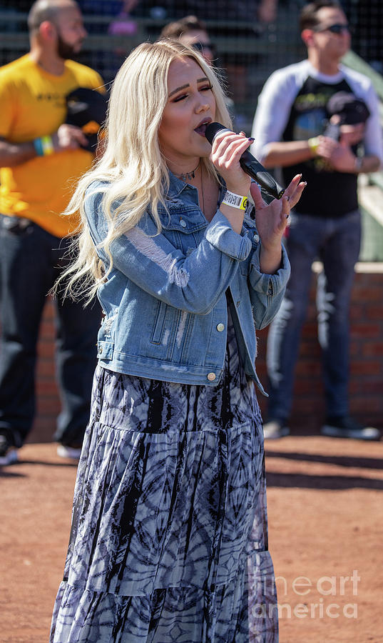 Callie Young sings Anthem 2/27/19 Photograph by Randy Jackson
