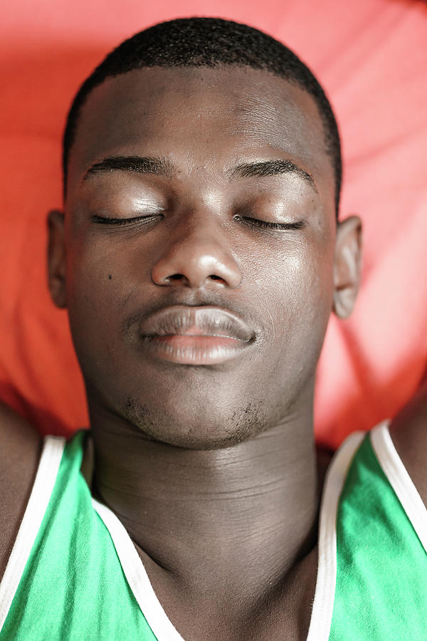 Bed Photograph - Calm Man Sleeping In Daytime by Cavan Images / Juan Ramón Ramos Rivero