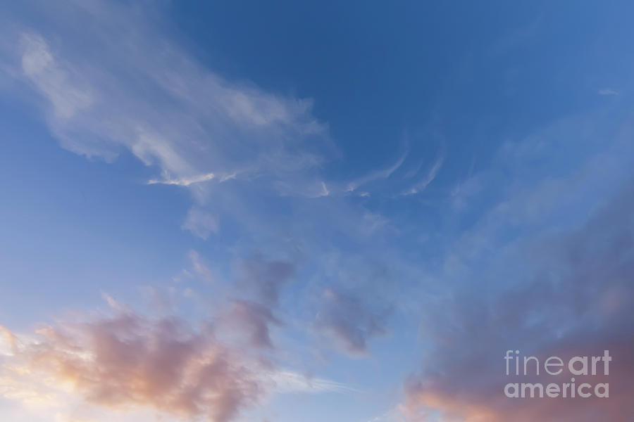 Calm sunset clouds with pink colors 0420 Photograph by Simon Bratt