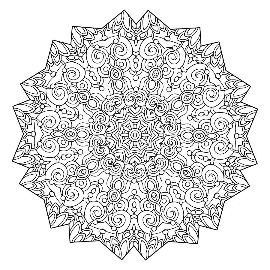 Juvenile Drawing - Calming Mandala by Kathy G. Ahrens
