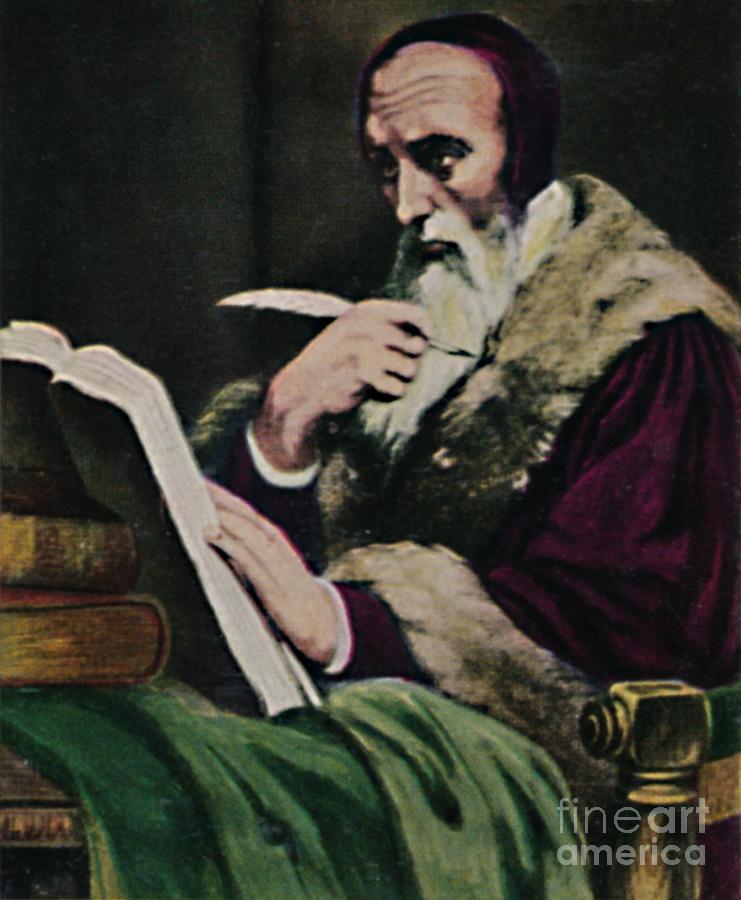 Calvin 1509-1564 - Gemalde Von Scheffer Drawing by Print Collector