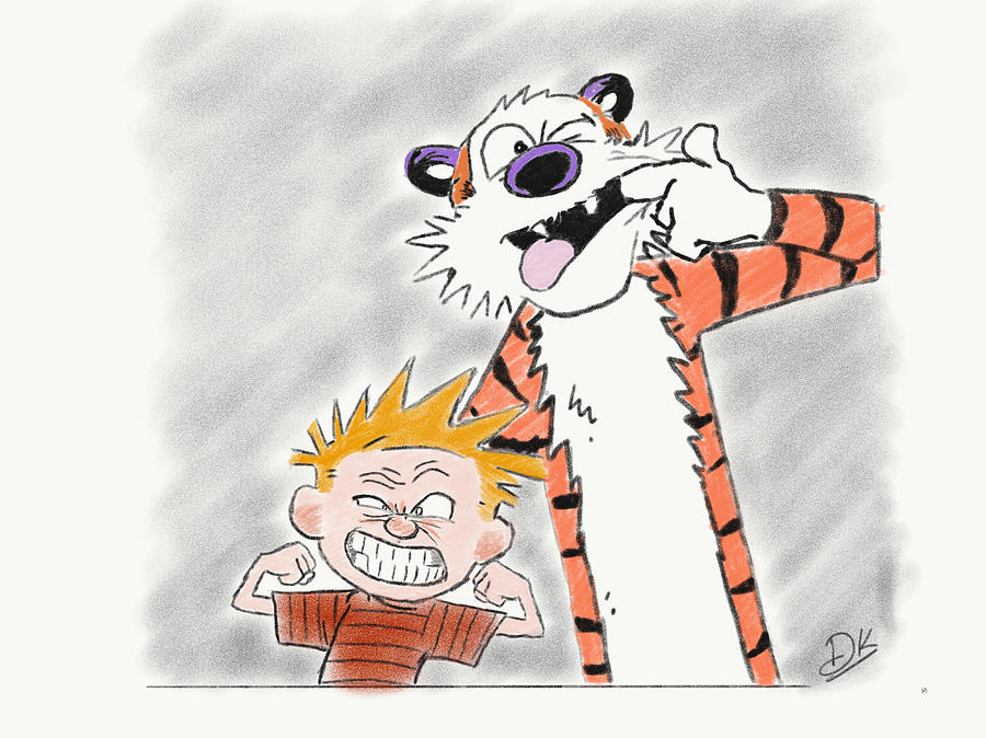 Calvin and Hobbes Drawing by Dk Fine Art America