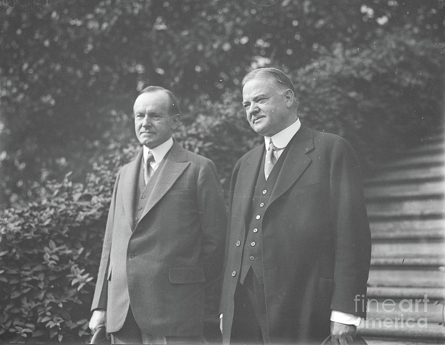 Calvin Coolidge And Herbert Hoover, 1928 Photograph by Harris & Ewing