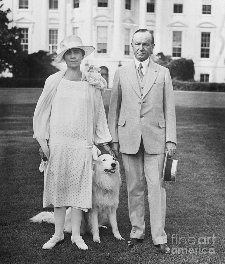 Calvin Coolidge And Wife At White House Photograph by Bettmann