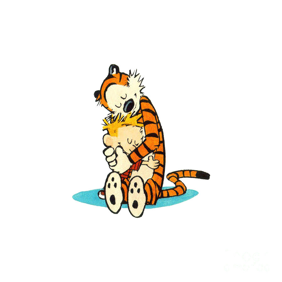 Calvin Hobbes Hug Digital Art by Terry Ramirez