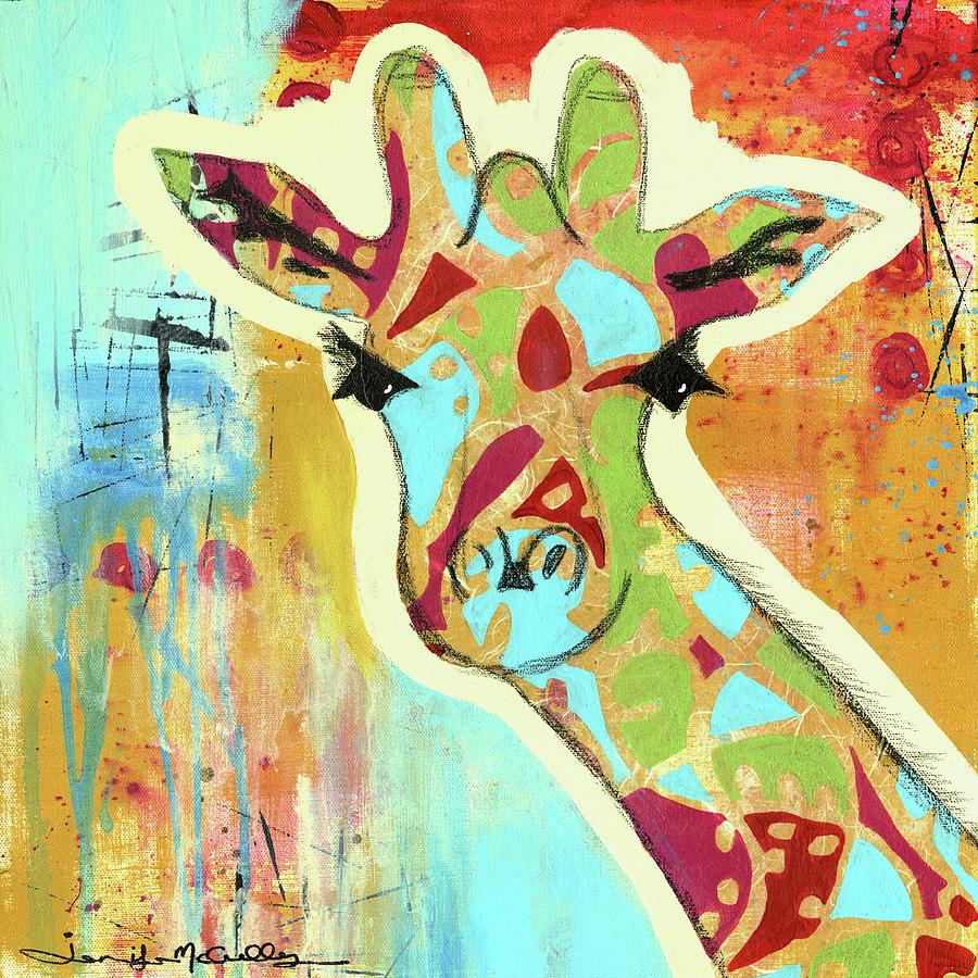 Calypso The Giraffe Painting by Jennifer Mccully