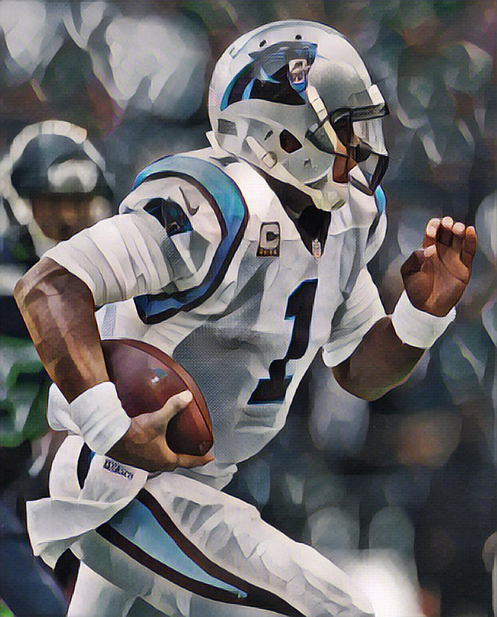  Cam  Newton  Carolina Panthers Abstract Art  1 Mixed Media by 